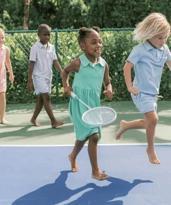 minnow Girls French Terry Tennis Dress Abaco Green Clearance