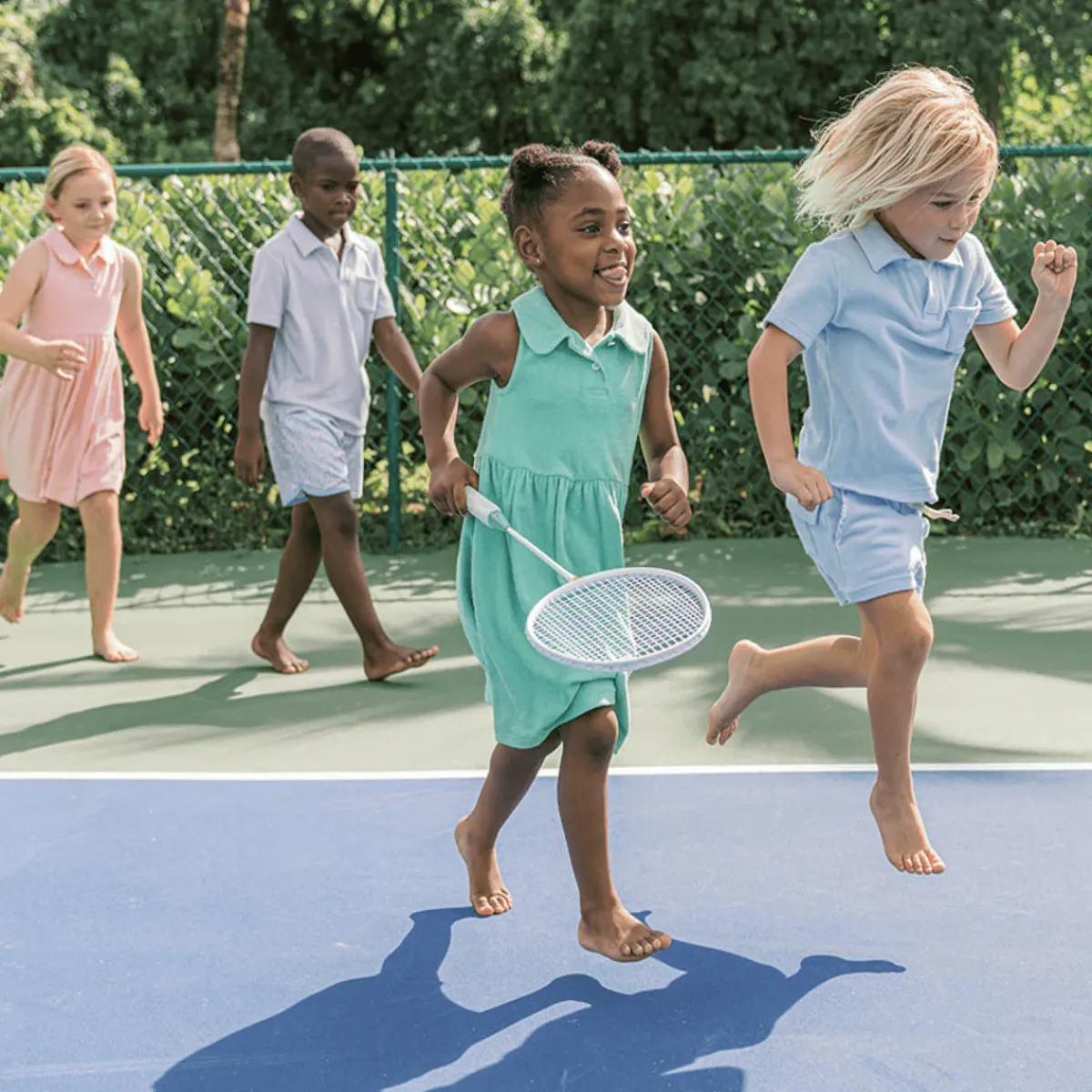 minnow Girls French Terry Tennis Dress Abaco Green Clearance