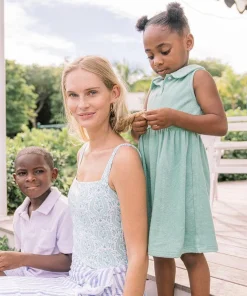 minnow Girls French Terry Tennis Dress Abaco Green Clearance