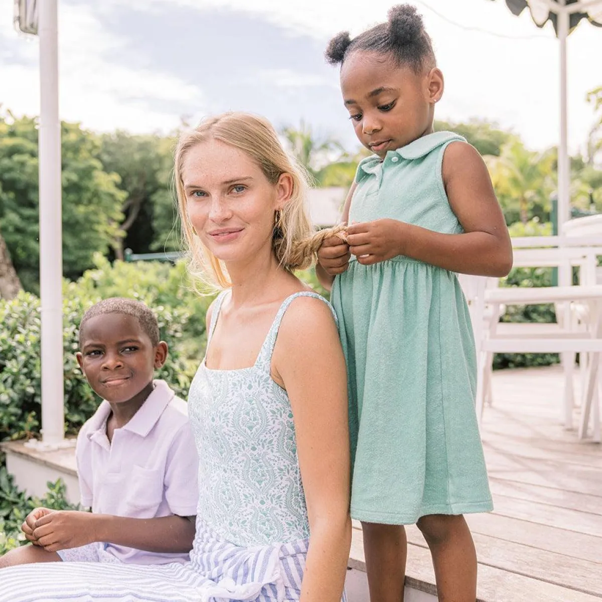 minnow Girls French Terry Tennis Dress Abaco Green Clearance