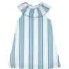 minnow Girls Freshwater Stripe Ruffle Collar Dress | Swim White Hot
