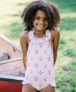 minnow Girls Halter One Piece Raspberry Red Hot