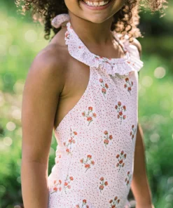 minnow Girls Halter One Piece Raspberry Red Hot