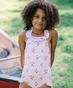 minnow Girls Halter One Piece Raspberry Red Hot