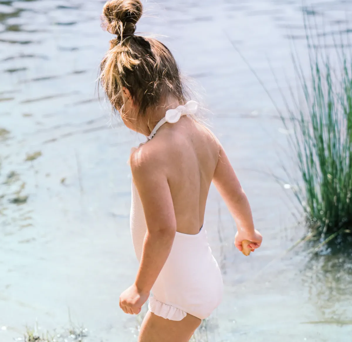 minnow Girls Halter One Piece | Swim Capeside White Discount