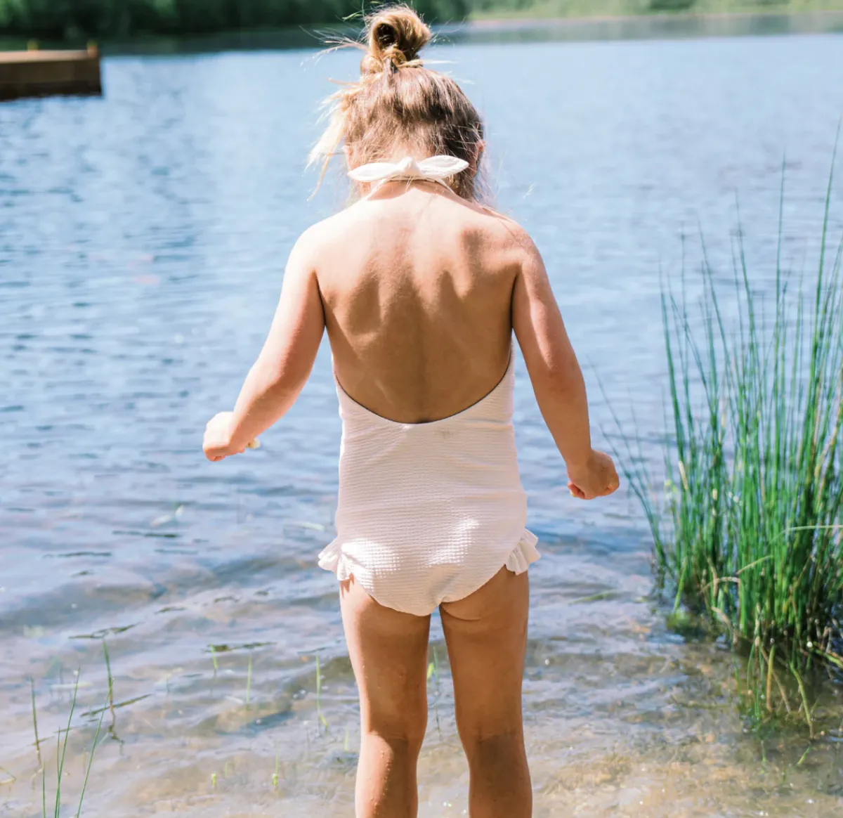 minnow Girls Halter One Piece | Swim Capeside White Discount