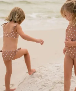 minnow Girls Knot Bikini Bottom Mocha Dot New