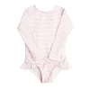minnow Girls Light Rashguard One Piece Pink Stripe Fashion