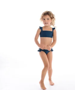 minnow Girls Navy And White Tie Back Bikini Hot
