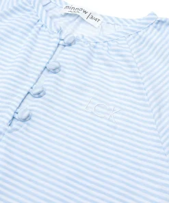 minnow Girls Pima Dress Powder Blue Stripe Sale