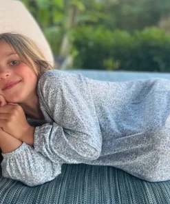 minnow Girls Pima Dress Slate Floral New