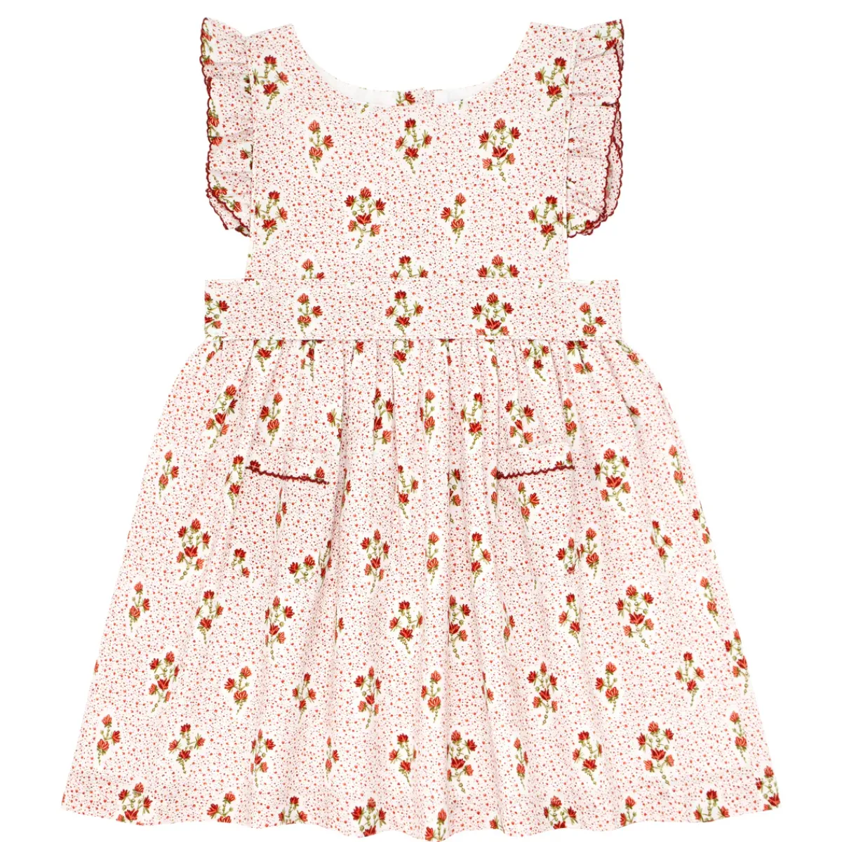 minnow Girls Pinafore Dress | Swim Raspberry Red Clearance