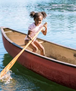 minnow Girls Puff Sleeve One Piece | Swim Raspberry Red Outlet