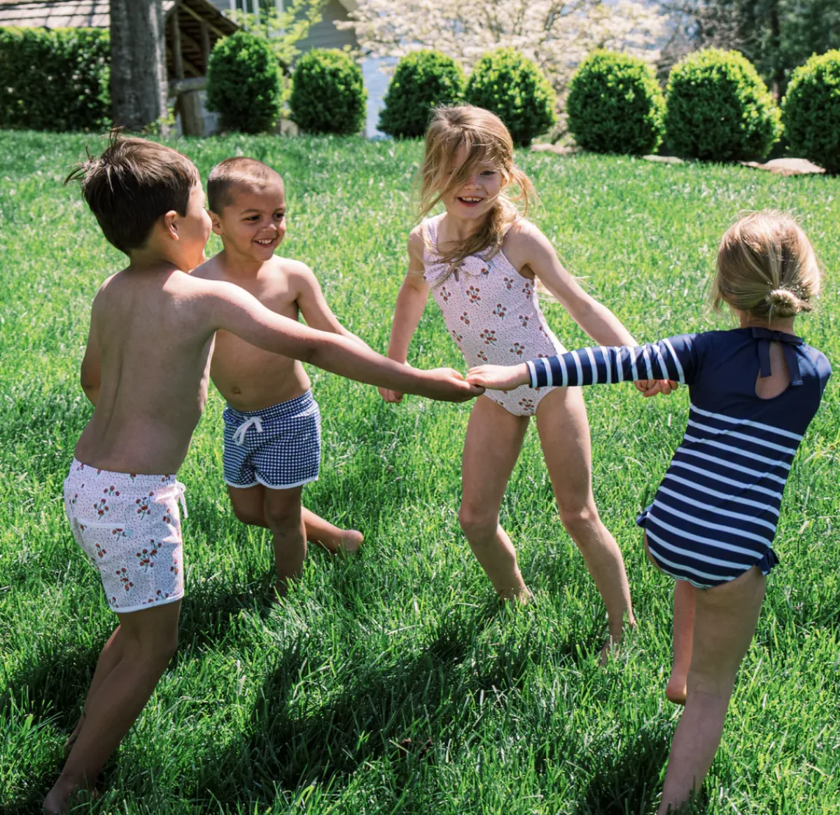 minnow Girls Rashguard One Piece | Swim Navy Breton Stripe Clearance