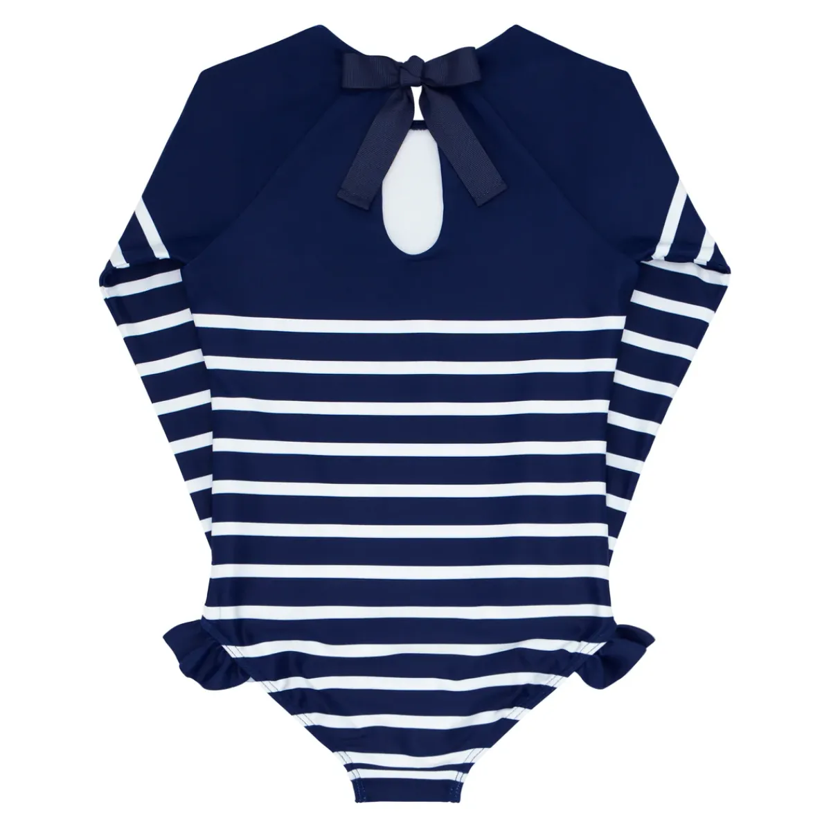 minnow Girls Rashguard One Piece | Swim Navy Breton Stripe Clearance