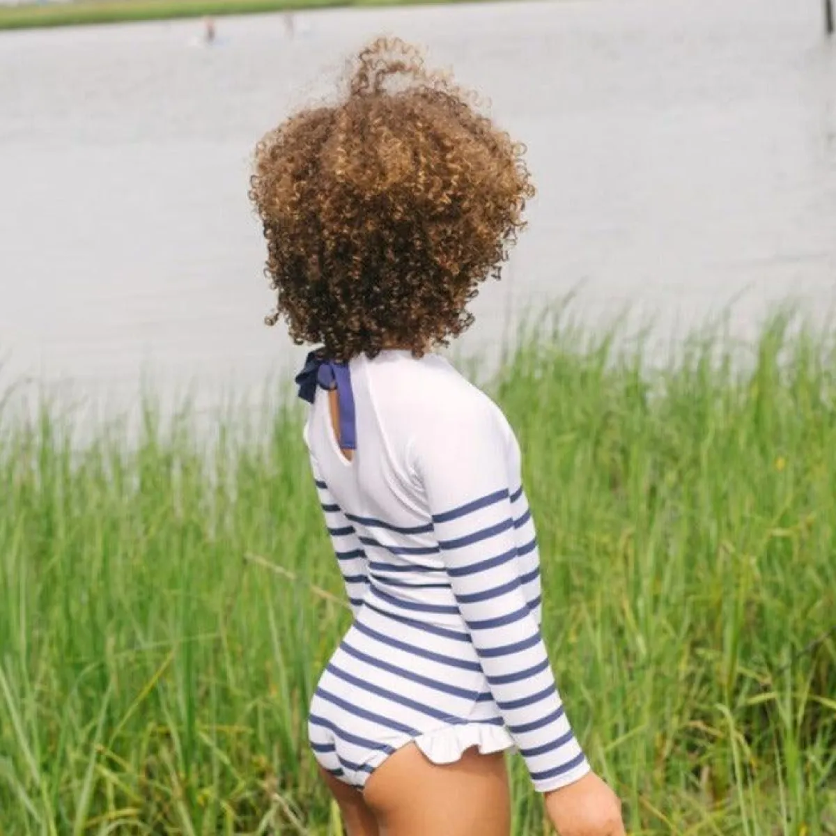 minnow Girls Rashguard One Piece | Swim Breton Stripe Sale