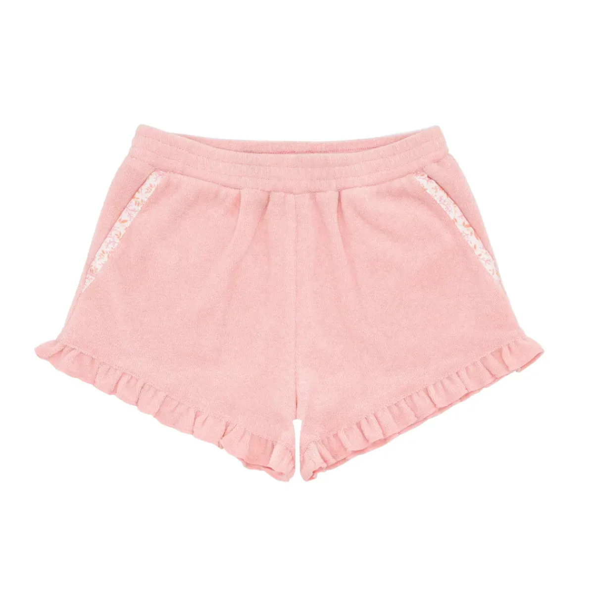 minnow Girls Ruffle French Terry Shorts Conch Pink Sale