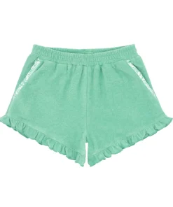 minnow Girls Ruffle French Terry Shorts Abaco Green Best