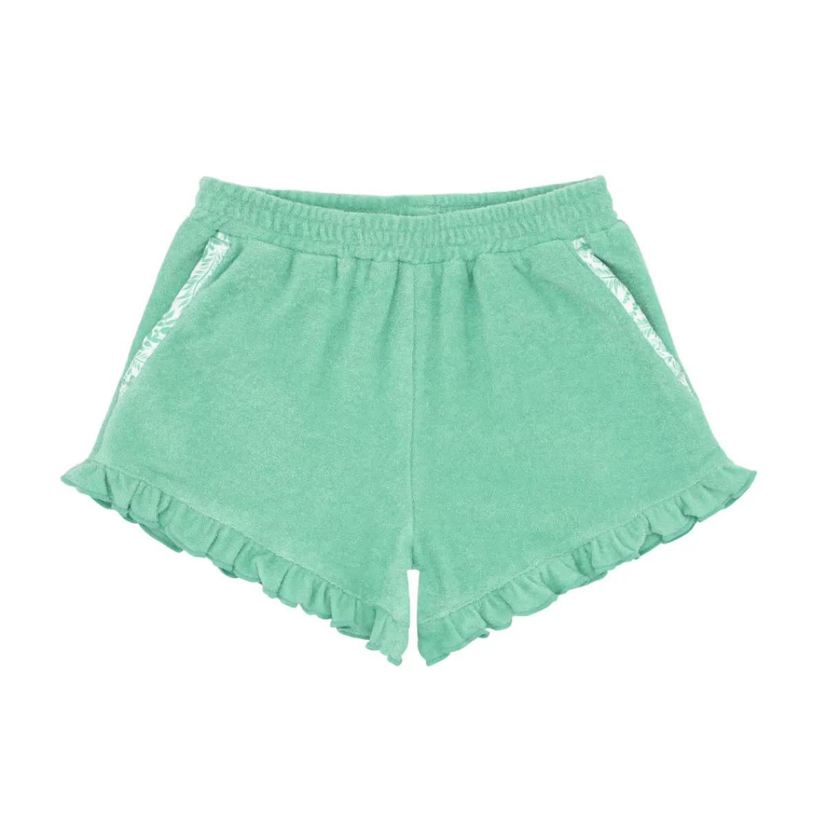 minnow Girls Ruffle French Terry Shorts Abaco Green Best