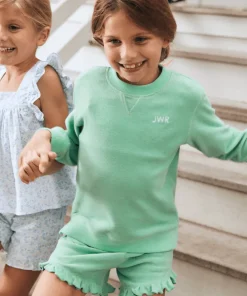 minnow Girls Ruffle French Terry Shorts Abaco Green Best