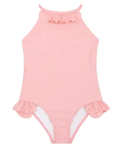 minnow Girls Ruffle Halter One Piece Sorbet Pink Fashion