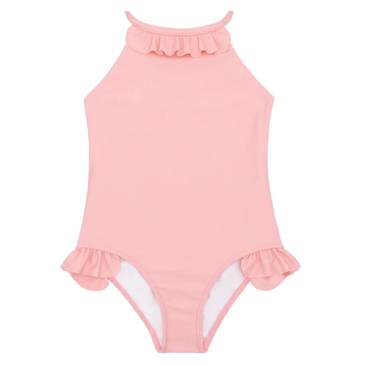minnow Girls Ruffle Halter One Piece Sorbet Pink Fashion