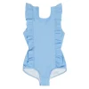 minnow Girls Ruffle One Piece Peri Blue Fashion