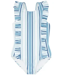 minnow Girls Ruffle One Piece | Swim Freshwater Stripe Online