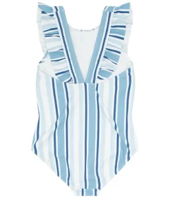 minnow Girls Ruffle One Piece | Swim Freshwater Stripe New