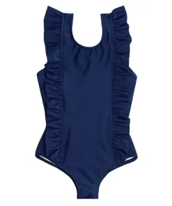 minnow Girls Ruffle One Piece Navy Clearance