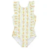 minnow Girls Ruffle One Piece Linear Citrus Clearance