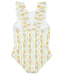 minnow Girls Ruffle One Piece Linear Citrus Clearance