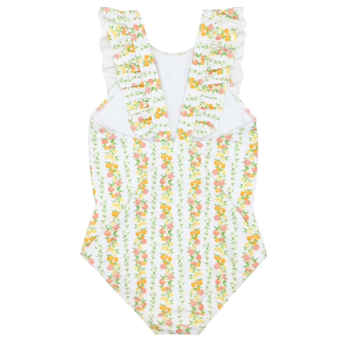 minnow Girls Ruffle One Piece Linear Citrus Clearance
