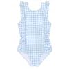 minnow Girls Ruffle One Piece Oasis Blue Gingham Best