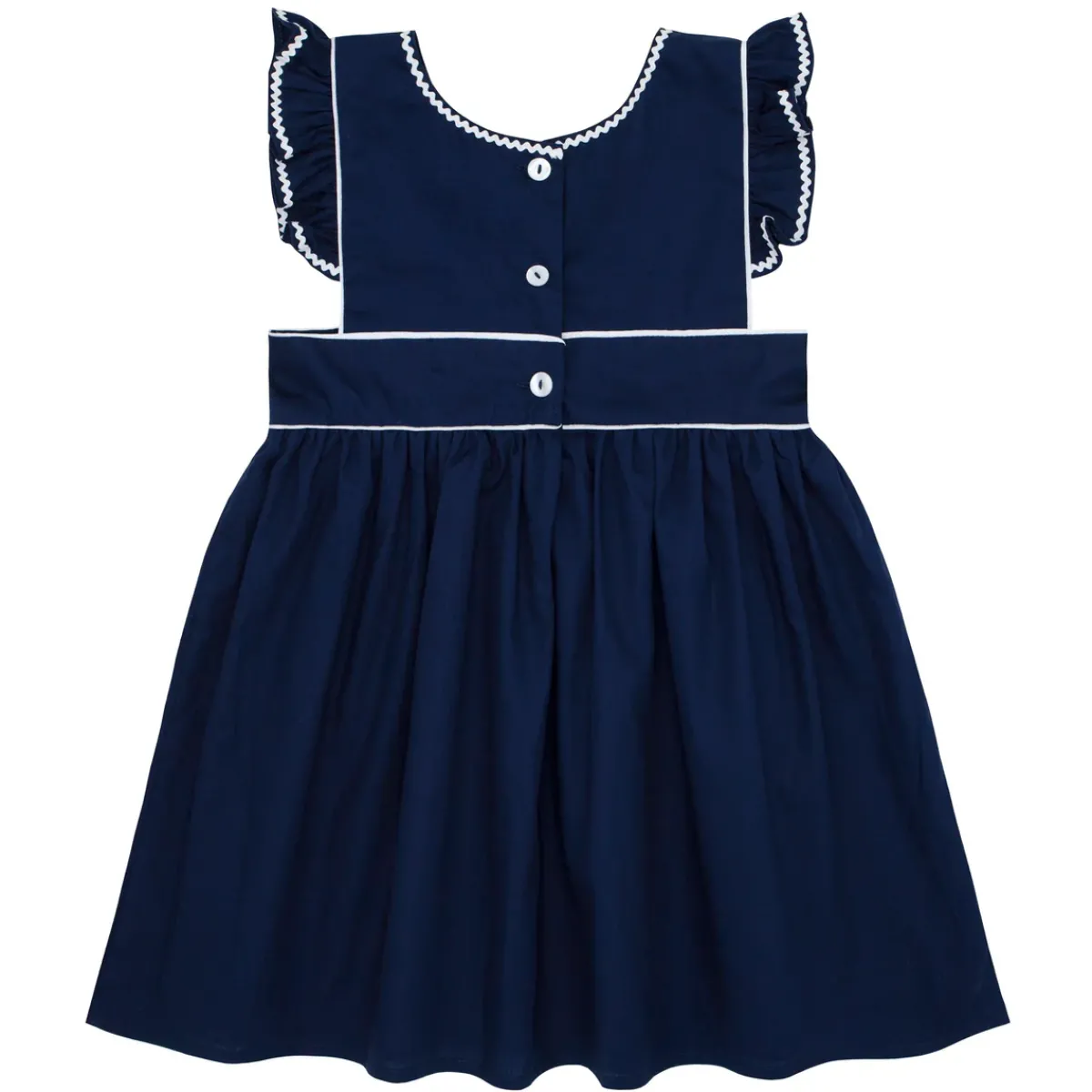 minnow Girls Ruffle Sleeve Dress Navy Hot