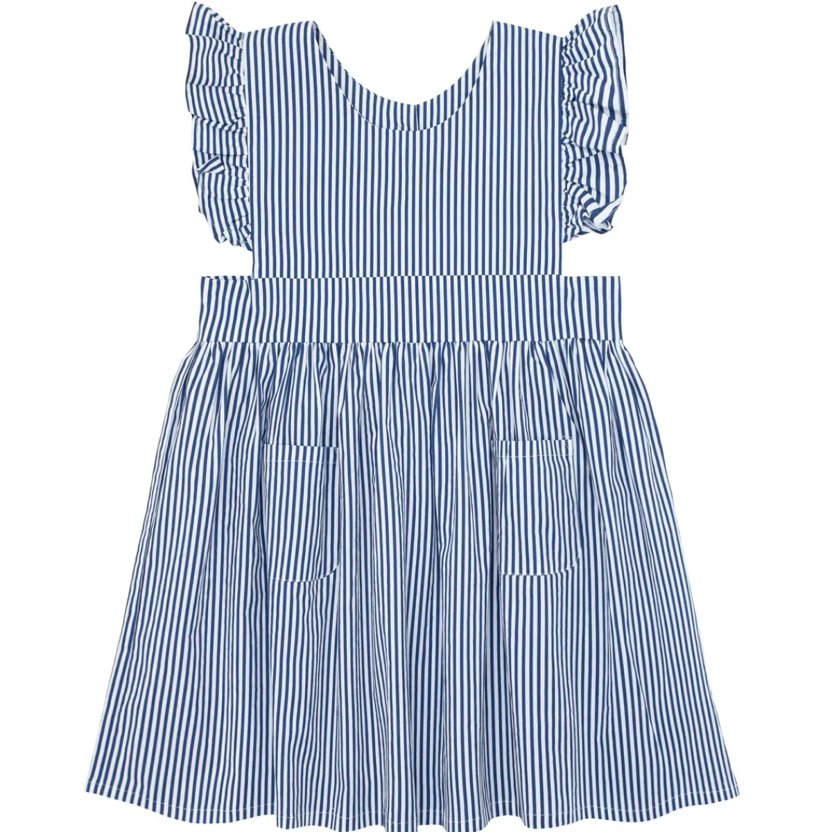 minnow Girls Ruffle Sleeve Dress Navy Stripe Online