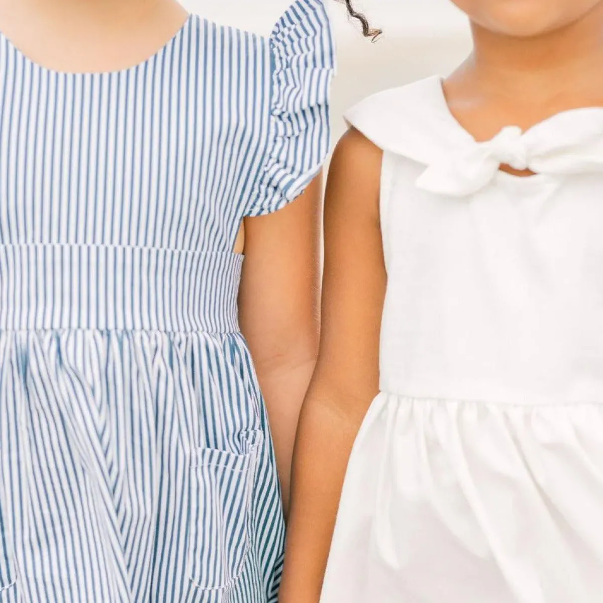 minnow Girls Ruffle Sleeve Dress Navy Stripe Online