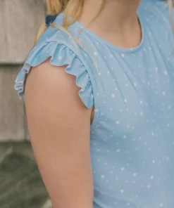 minnow Girls Ruffle Sleeve Rashguard One Piece Atlantic Star Clearance