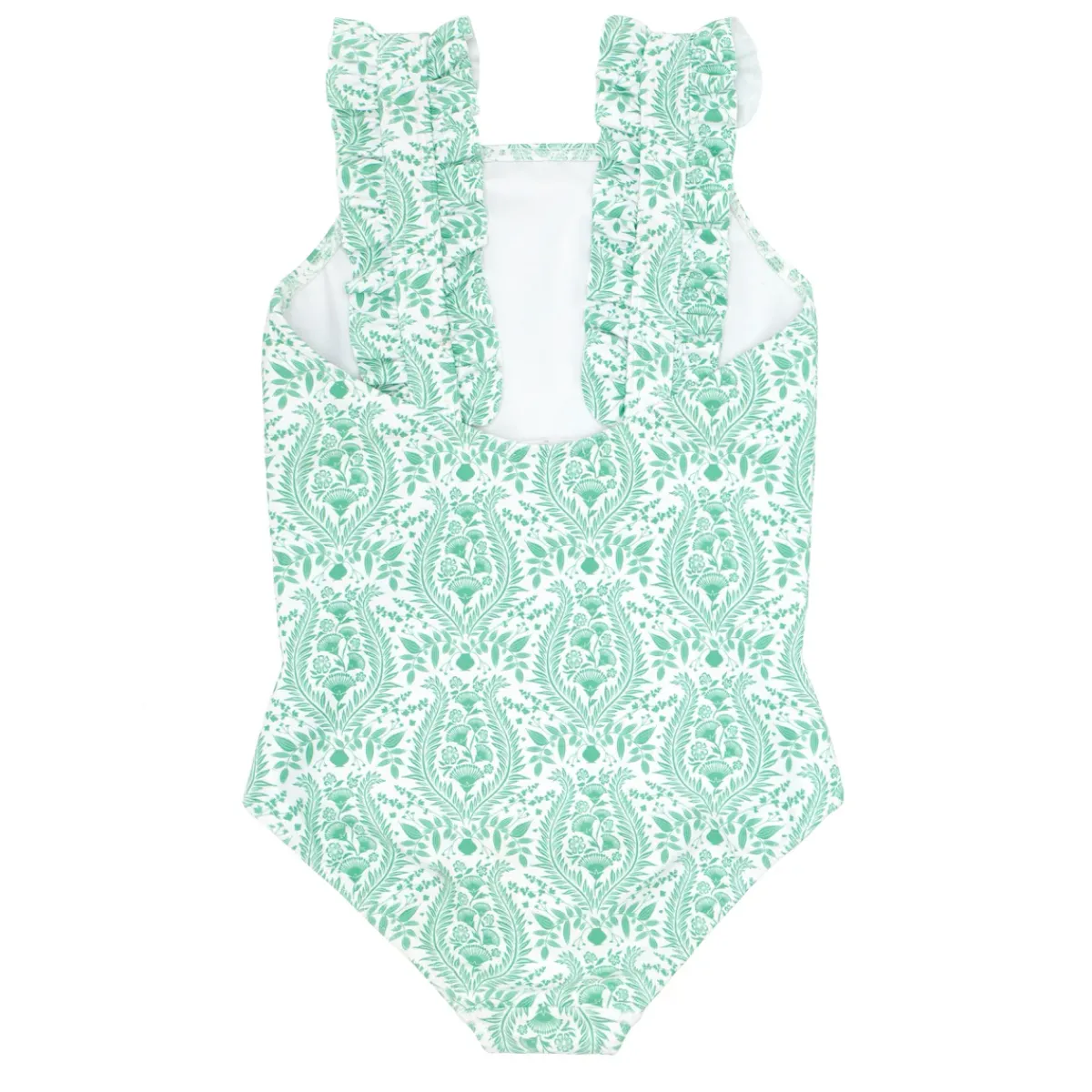 minnow Girls Ruffle Strap One Piece Abaco Green Paisley Discount