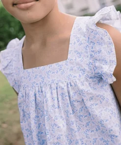 minnow Girls Ruffle Top And Short Set Briland Blue Botanic Fashion