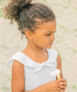 minnow Girls Sailor Dress Powder Blue Stripe New