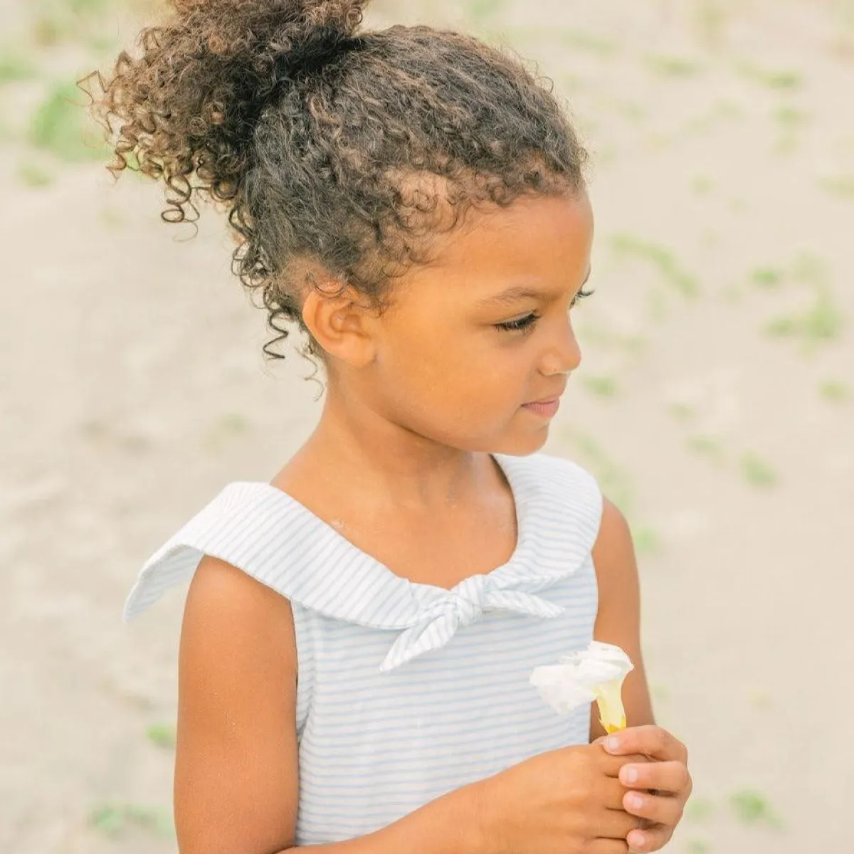 minnow Girls Sailor Dress Powder Blue Stripe New