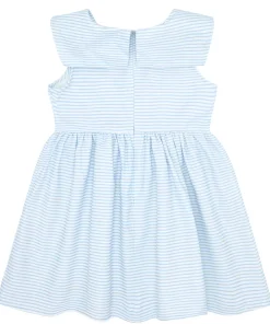 minnow Girls Sailor Dress Powder Blue Stripe New