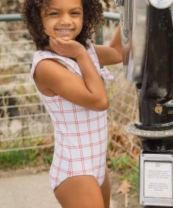 minnow Girls Sailor One Piece Windowpane Fashion