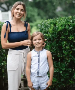 minnow Girls Set Powder Blue Stripe New