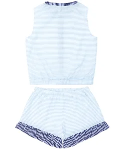 minnow Girls Set Powder Blue Stripe New