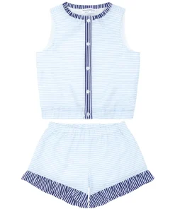 minnow Girls Set Powder Blue Stripe Best