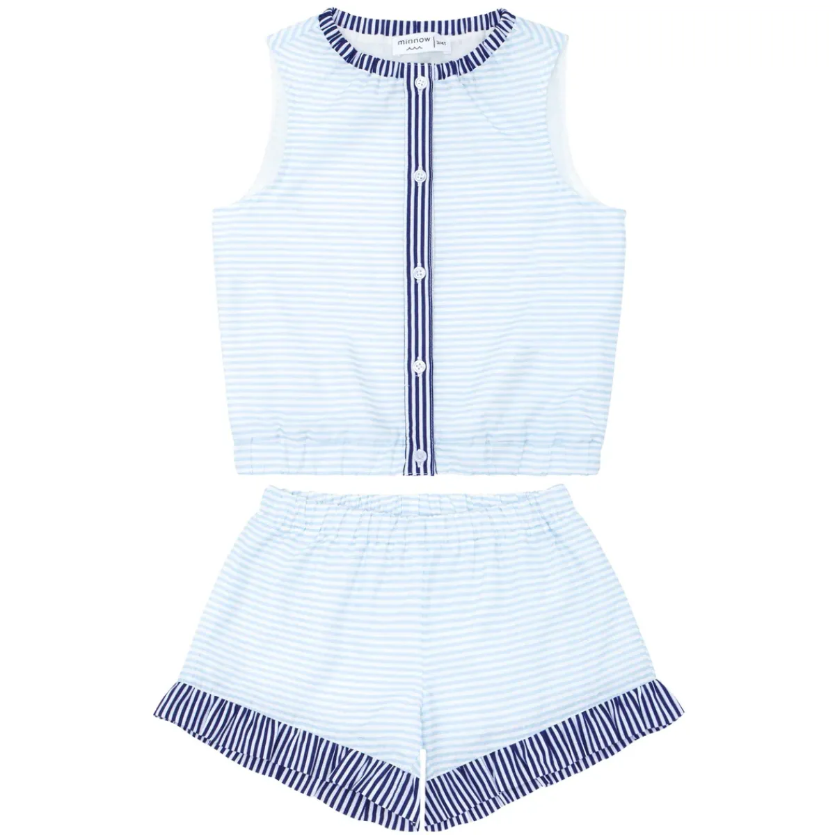 minnow Girls Set Powder Blue Stripe Best