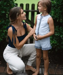 minnow Girls Set Powder Blue Stripe Best