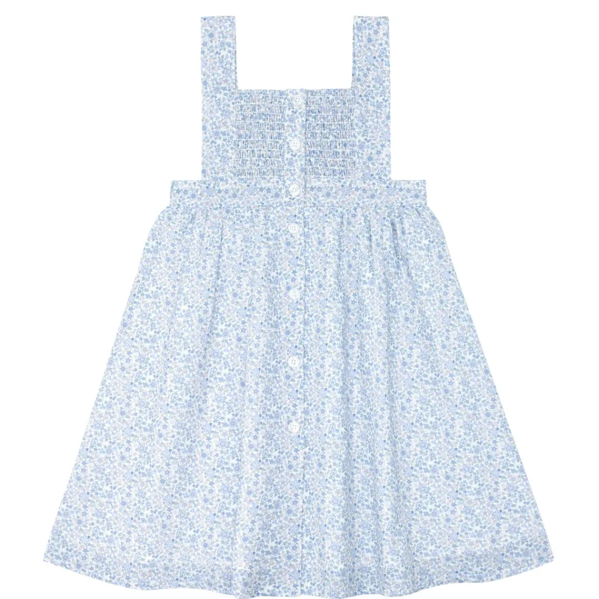 minnow Girls Smocked Bib Dress Slate Floral Online